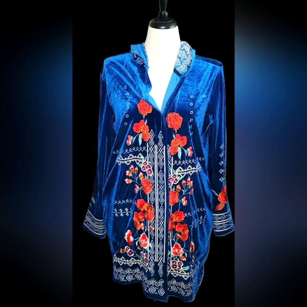 DALILAH TEAL FLORAL CARDIGAN